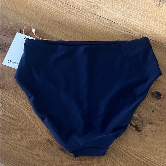 Quince Navy Blue Bikini Set NWT XS Minimalist High Waisted 2 Piece Swim - Picture 7 of 11